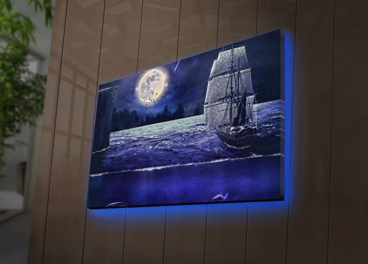 Tablou decorativ cu lumina LED, 4570DACT-67, Dimensiune: 45 x 70 cm, Multicolor - view 3
