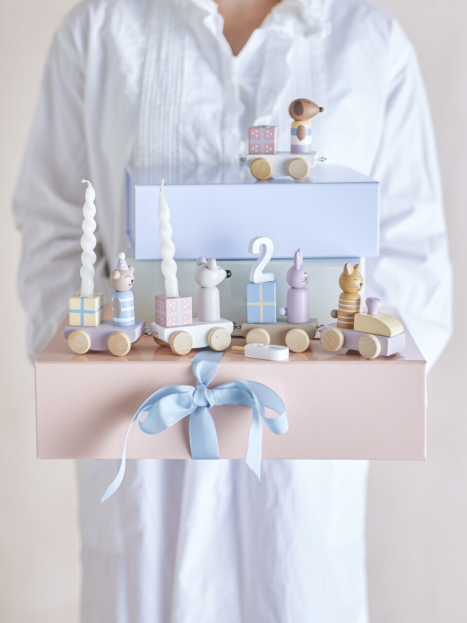 Jucarie aniversara, Bloomingville, Junaid Birthday v1, 38x5x11 cm, FSC 100%, MDF/lemn de fag, multicolor - imagine 4