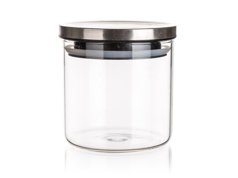 Recipient cu capac freia, banquet, 650 ml, 10.5x10.5 cm, sticla