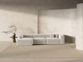Coltar stanga 4 locuri, Bergamo, Cosmopolitan Design, 344x152x70 cm, tesatura structurata, bej