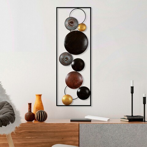 Decoratiune de perete, textured, metal, 90 x 32 x 4 cm, multicolor
