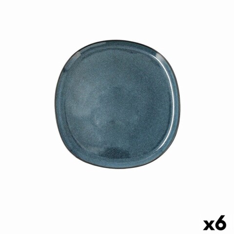 Set 6 farfurii, Bidasoa, Ikonic, 20.2 x 19.7 x 1.3 cm, ceramica, albastru Bidasoa