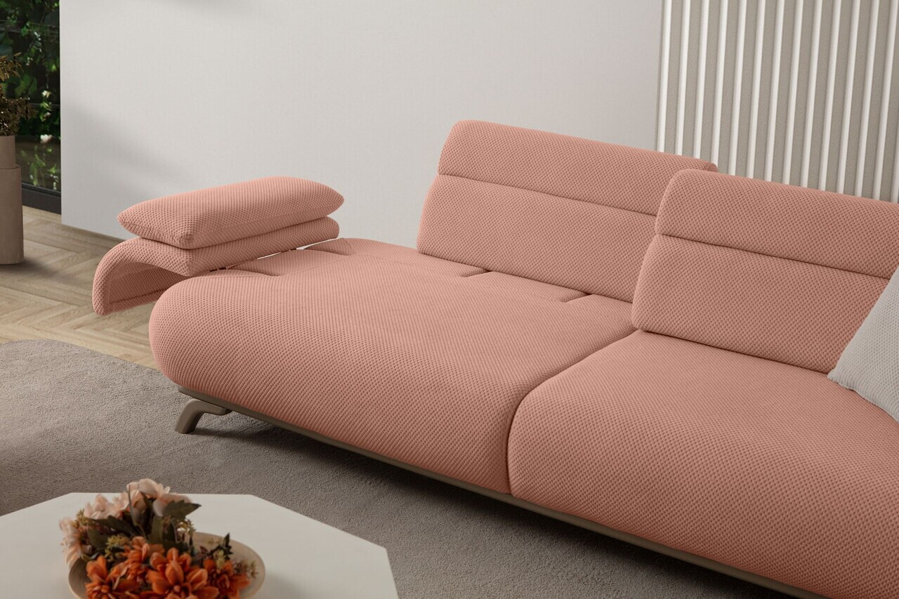 Canapea 3 locuri, Atelier del Sofa, 752EST1142, Lemn de carpen/PAL melaminat, Roz pudra - view 3
