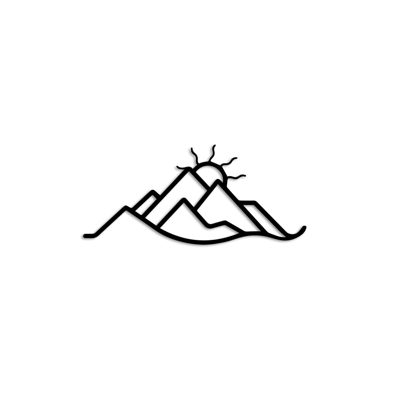 Decoratiune de perete, Mountain and Sun, Dimensiune: 60 x 26 cm, Negru — imaginea 6