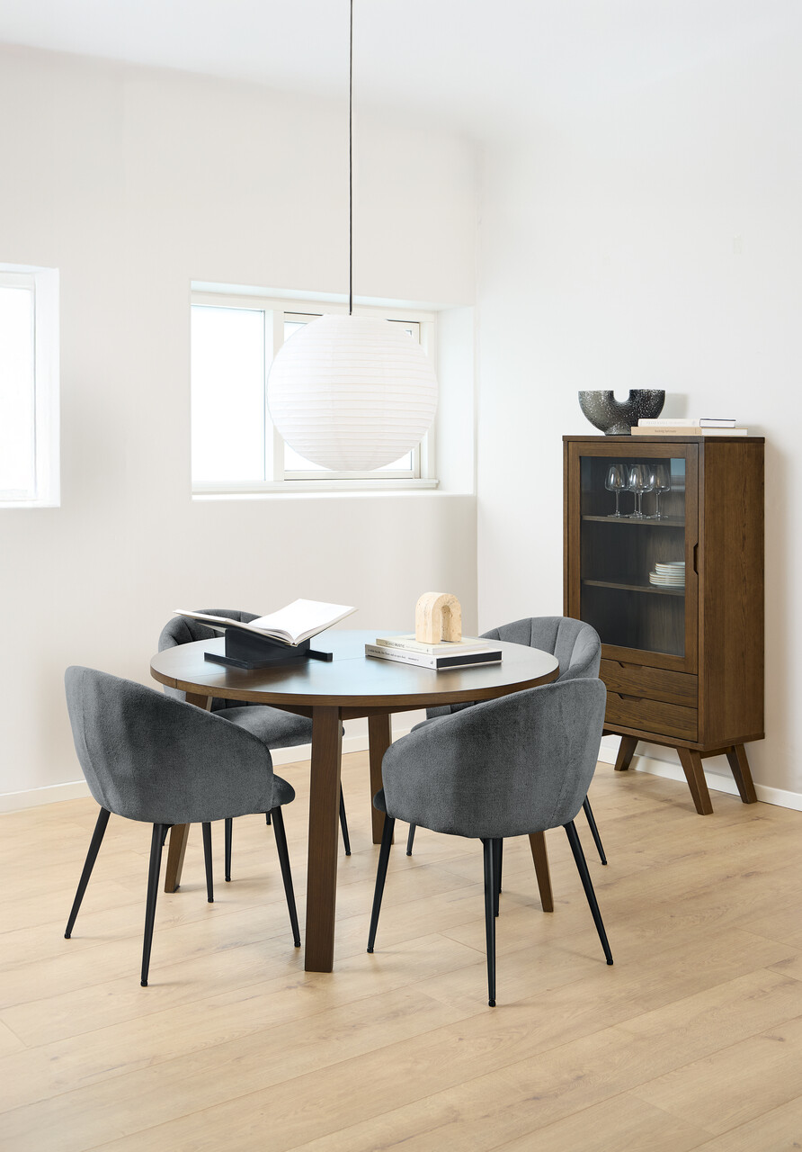 Scaun Daniella, Actona, 62x57x80 cm, tesatura structurata/otel, antracit - view 3