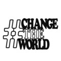 Decoratiune de perete, Change, metal, 70 x 40 cm, negru