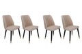 Set scaune 4 piese, Nmobb, Hugo-367 V4, Metal, Crem / Negru / Auriu