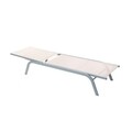Sezlong rabatabil, DKD Home Decor, 191 x 58 x 98 cm, aluminiu/pvc, gri