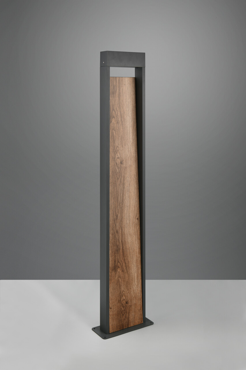 Lampadar de exterior Salmon, TRIO, 21.5x9.5x100 cm, 11W, 1x SMD, aluminiu, antracit/natur