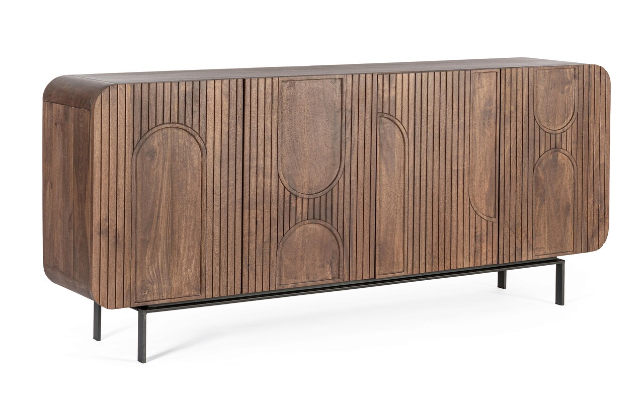 Bufet inferior Orissa, Bizzotto, 180x42x82 cm, lemn de mango/MDF, maro