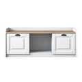 Comoda TV, Wren, AA114, 120 x 45 x 40 cm, pal melaminat, alb/nuc