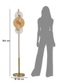 Lampadar Osaka, Mauro Ferretti, 4 x E14, 40W, 30x30x164 cm, fier/sticla, auriu/maro/transparent