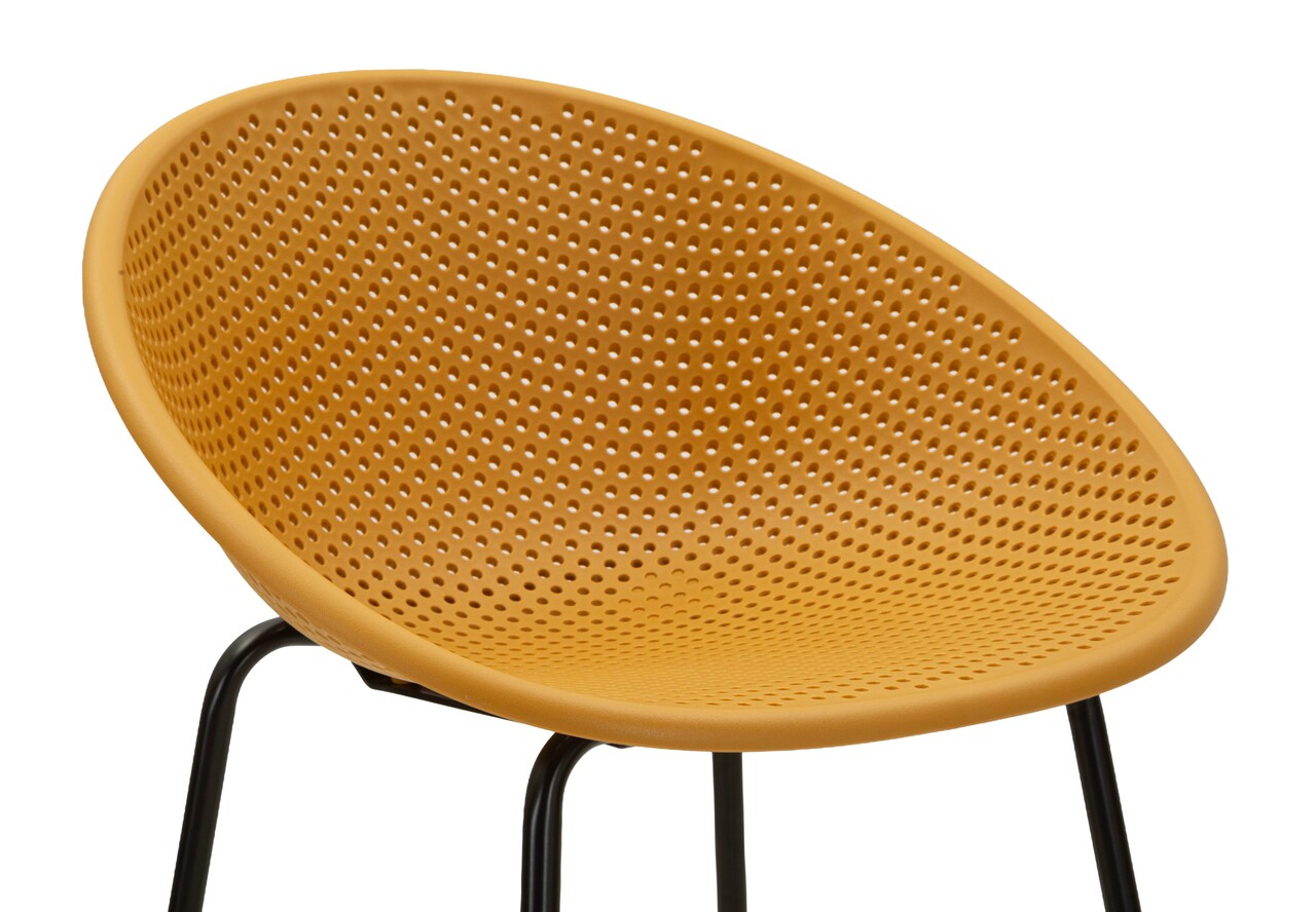 Set 2 scaune de bar, Mauro Ferretti, Ibiza, 50x50x98 cm, utilizare interior / exterior,  plastic/metal, mustar/negru - view 7