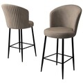 Set scaune de bar 6 piese, Charlotte, Alte, Metal, Cappuccino / Negru