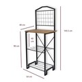 Masa de bucatarie, Puqa Design, Luke, 40x54x146 cm, PAL, Pin Atlantic / Negru