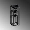 Ghiveci, GED-019, 28x80x28 cm, Metal, Negru