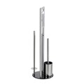 Suport pentru hartie igienica si perie toaleta Ravina, Wenko, 20x70 cm, inox, argintiu mat