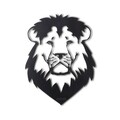 Decoratiune de perete, Lion Head, Metal, Dimensiune: 50 x 38 cm, Negru