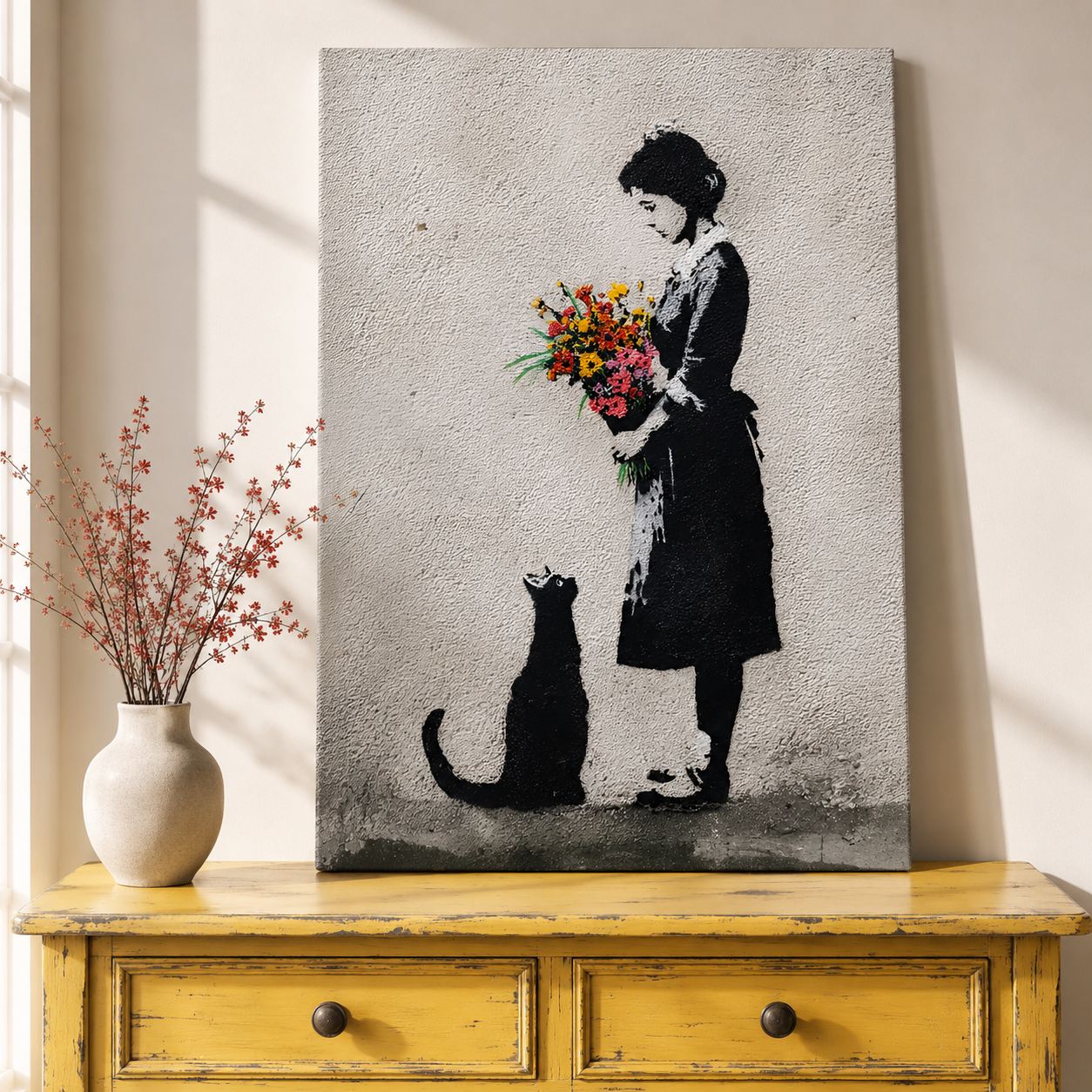 Tablou decorativ, KNV12094, Canvas, Lemn, Multicolor