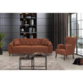 Set canapea extensibilă, Unique Design, 867UNQ1521, Lemn de carpen, Maro