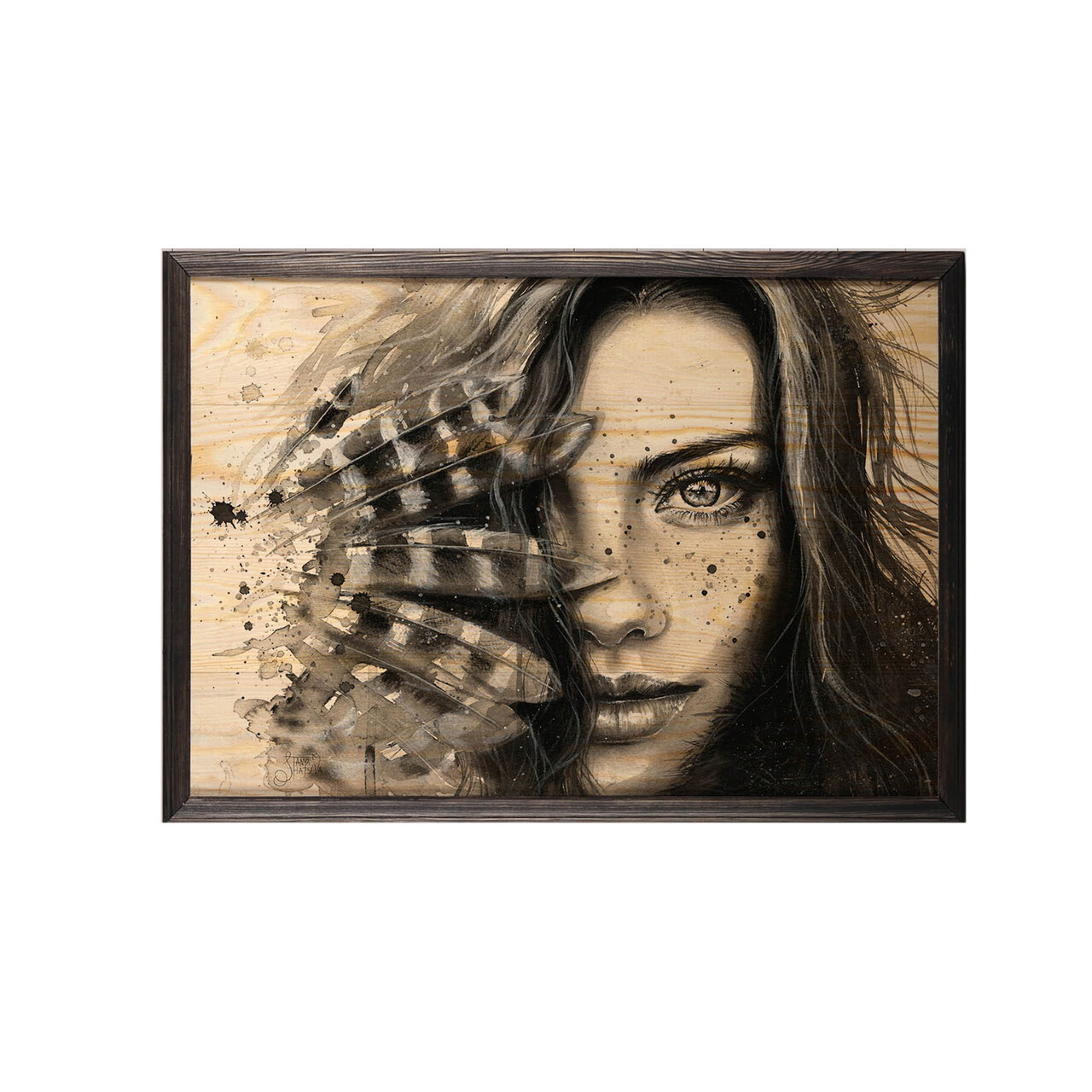 Tablou decorativ, Indıan Woman, Lemn, Lemn, Multicolor - 1 | YEO