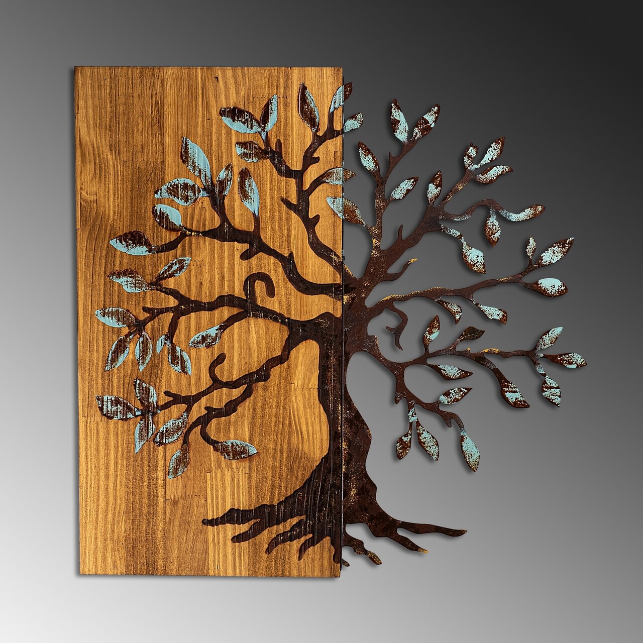 Decoratiune de perete, Agac 5, Dimensiune: 58 x 58 cm, Nuc / Maro - view 5