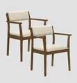 Set 2 scaune Pahkel, Homla, 62.5x56.5x84.5 cm, lemn/poliester/spuma, maro/bej