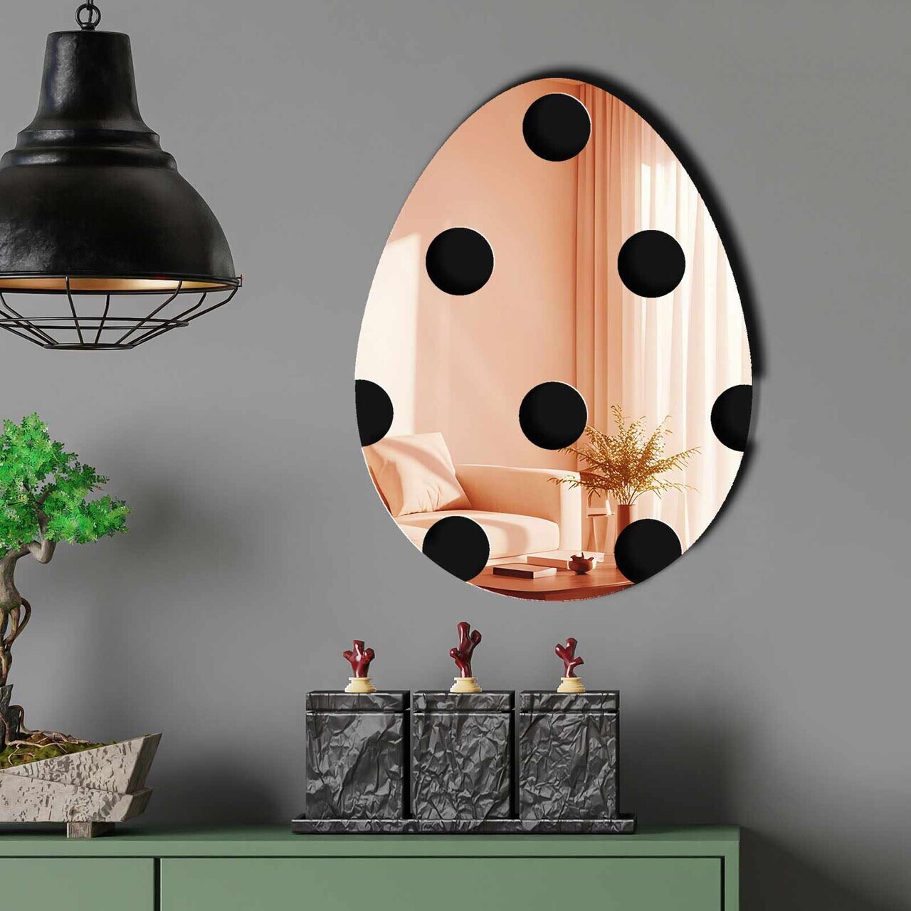 Oglinda decorativa, EAS003ROSEGOLD, Baza din 100% EVA (Grosime: 10 mm), Auriu roz
