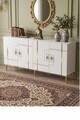 Consola, Hanah Home, Ilay 150, 150x75x32 cm, Alb/Auriu