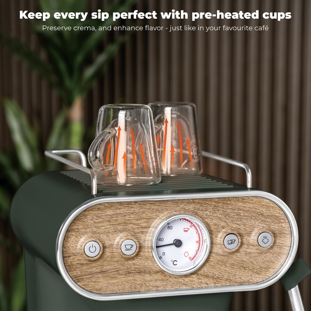 Espressor 3 in 1 Berlinger Haus, Matte Green, 950W, 23x26.5x30.5 cm, inox, verde mat/natur - view 6