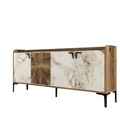 Consola, Hommy Craft, Venedik, 180 x 78 x 35 cm, pal melaminat, nuc/alb