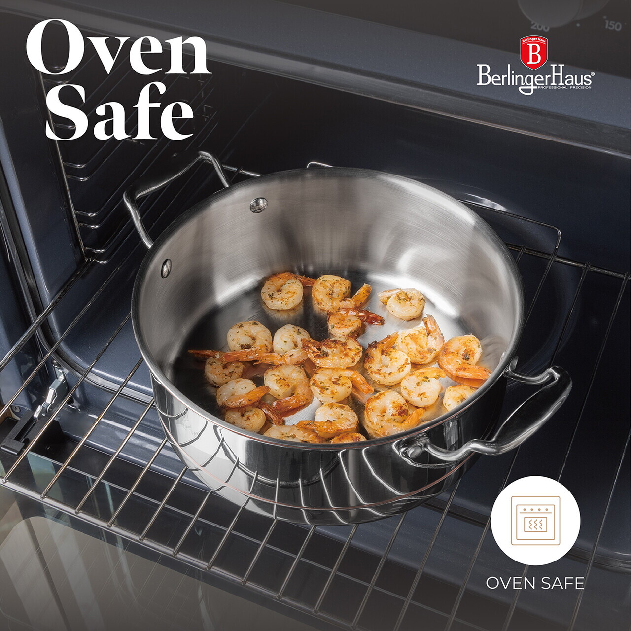 Oala cu capac Berlinger Haus, Copper Touch, 24 cm, inox/aluminiu, argintiu - imagine 13