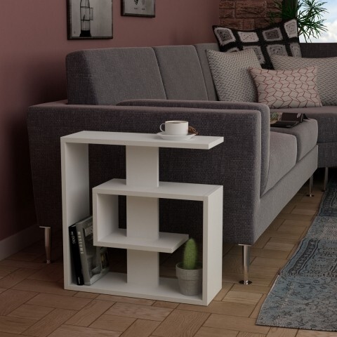 Masuta pentru living, Homitis, Saly – White, 20x55x57 cm Masute living