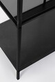 Consola Haldor, Bizzotto, 82x33x85 cm, otel/MDF/sticla temperata, negru/natural