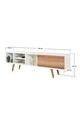 Comoda TV, Hanah Home, Ela 3630, 160x47x35 cm, PAL, Alb/Maro