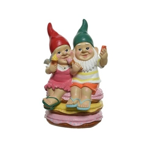 Decoratiune Gnome couple o donut, Decoris, 17.8x19x29.5 cm, multicolor Decoris