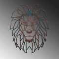 Decoratiune de perete, Lion, Metal, 40 x 50 cm, Multicolor