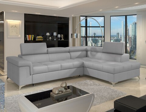 Coltar extensibil dreapta 4 locuri ELTAP, ERI-11, Eridano, 275x202x88 cm, lemn/poliester, gri deschis