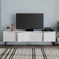 Comoda TV, Decortie, Dune, 180x50x29.6 cm, Alb