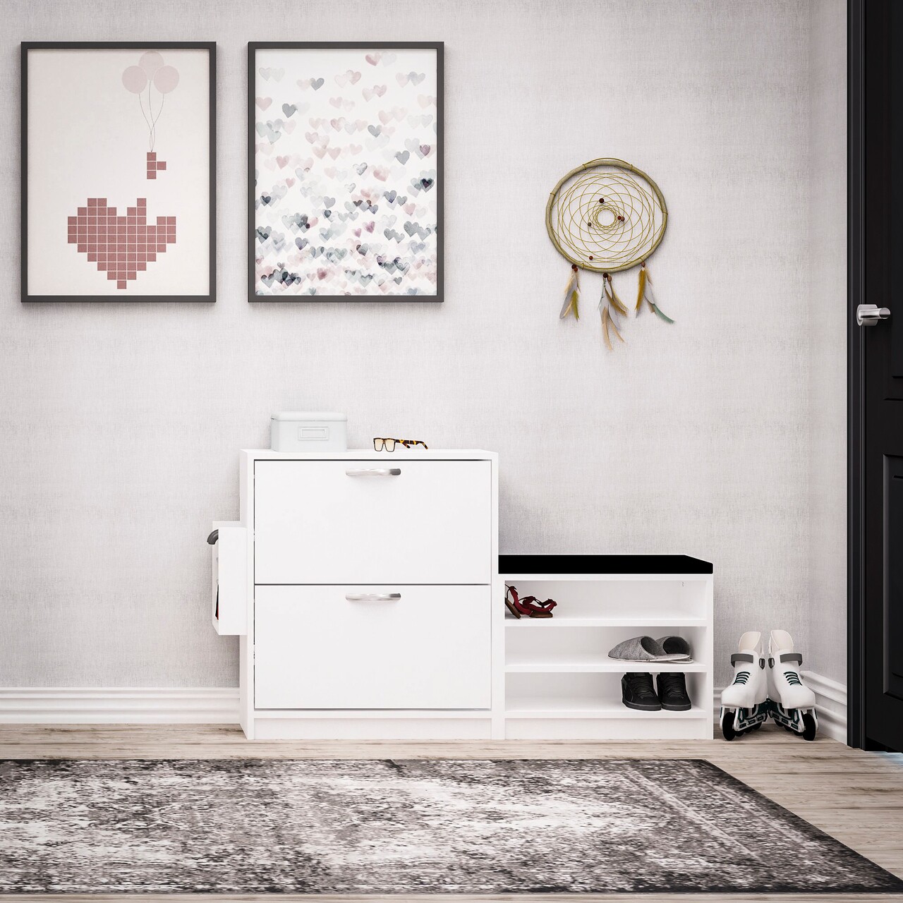 Pantofar Trend, Elegance, 130x31x80 cm, alb