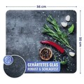 Protectie universala pentru aragaz Maximex, Rosemary, 56x50 cm, sticla, multicolor