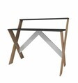 Birou, Hanah Home, X, 90x88x50 cm, Antracit / Pin Atlantic