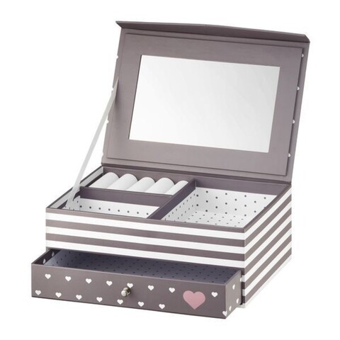 Cutie de bijuterii cu oglinda si sertar Classic, Ambition, 20x14x8 cm