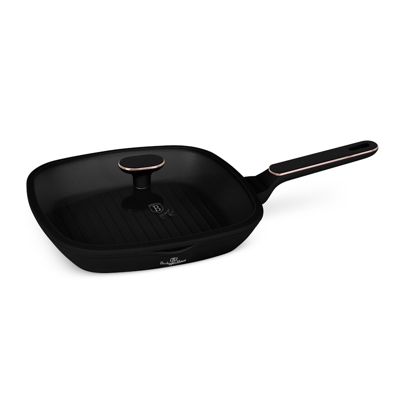 Tigaie grill cu capac Berlinger Haus, Black Rose, 28 cm, 2.1 L, aluminiu forjat, negru mat - imagine 2
