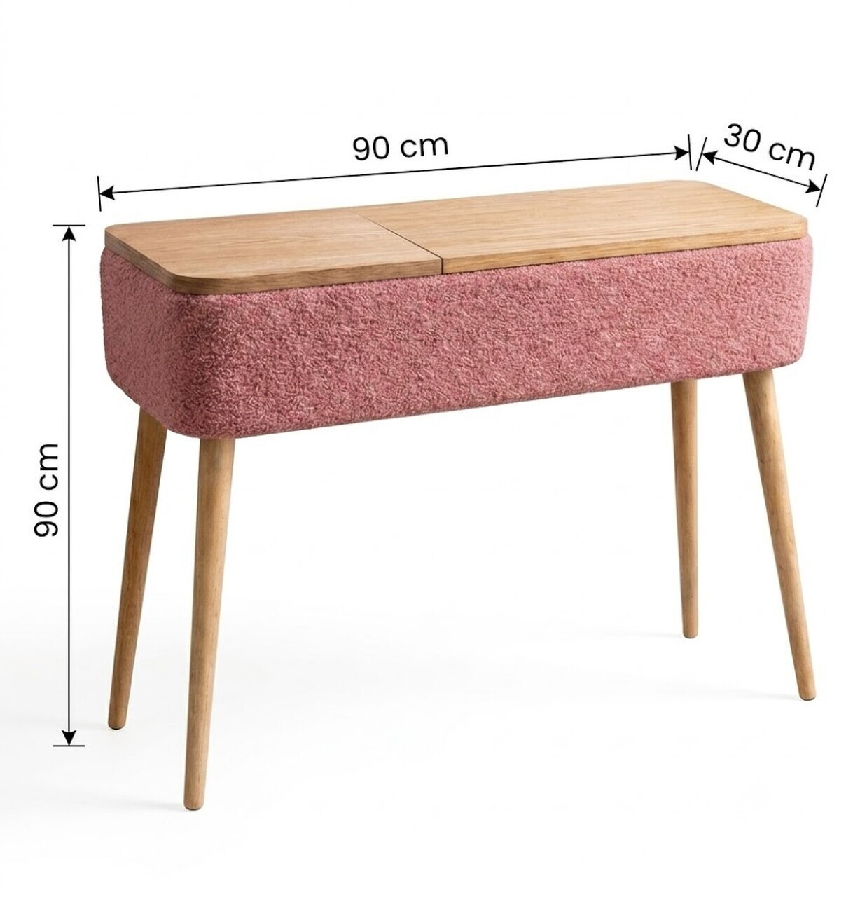Bufet, Hanah Home, Sole, 90x90x30 cm, Roz — imaginea 3