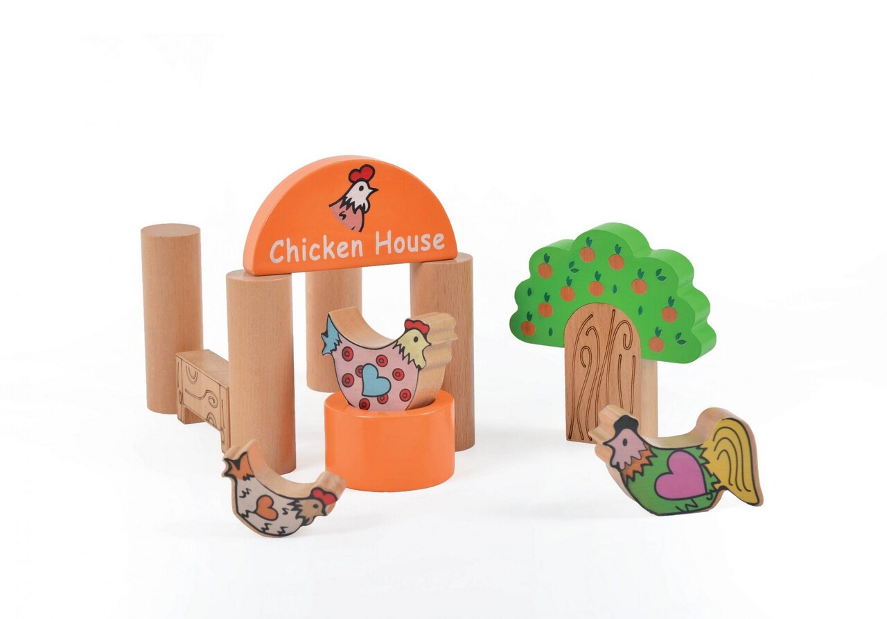 Jucarie pentru landou/carucior, Hanah Home, Chicken House, 19x25x17 cm, Multicolor - view 2