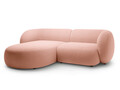 Coltar stanga 2 locuri, Kate, Micadoni, 255x176x76 cm, catifea, roz