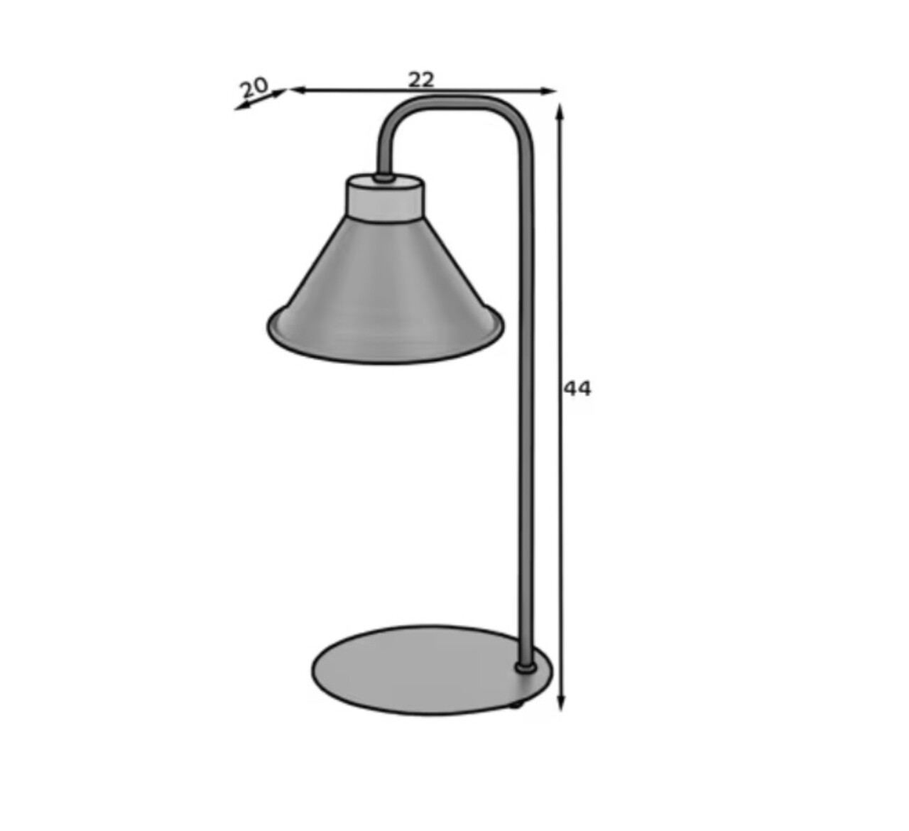Lampa de masa ELTAP, Detmer, 22x20x44 cm, 1xE27, 15W, otel, negru/auriu