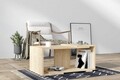 Corp biblioteca, Caliente, Mona, 80x152x30 cm, GEAM SECURIZAT, Negru