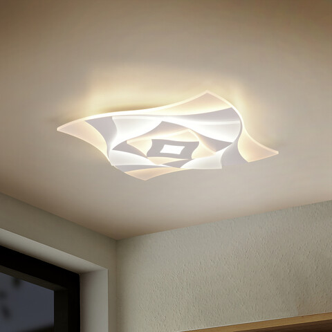 Plafoniera Akita, TRIO, 50x50x5.5 cm, 56W, 1x SMD, metal, alb mat